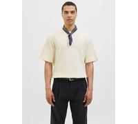 T-Shirt JACK & JONES "JJEURBAN EDGE STRUCTURE TEE SS", Herren, Gr. L, weiß (antique weiß detail:1), Jersey, Obermaterial: 94% Baumwolle, 6% Elasthan, unifarben, relaxed fit normal, Rundhals, Shirts T-