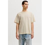 T-Shirt JACK & JONES "JORMAINE WASHED BACK TEE SS CREW NECK", Herren, Gr. S, antique weiß, Jersey, Obermaterial: 100% Baumwolle, unifarben, relaxed fit normal, Rundhals, Shirts T-Shirt (82331921-S)