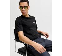 T-Shirt JACK & JONES "JPRBLAOSCAR SS TEE FST", Herren, Gr. M, schwarz, Jersey, Obermaterial: 100% Baumwolle, unifarben, regular fit normal, Rundhals, Shirts T-Shirt, mit Logo Schriftzug (45547165-M) s