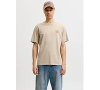 T-Shirt JACK & JONES "JPRBLUFELIX SS TEE", Herren, Gr. XL, humus, Jersey, Obermaterial: 100% Baumwolle, unifarben, regular fit normal, Rundhals, angesetztes Bündchen, Shirts T-Shirt, mit Logo Print (8