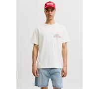T-Shirt JACK & JONES "JPRBLUMAXWELL SS TEE", Damen, Gr. S, hellweiß, Jersey, Obermaterial: 100% Baumwolle, bedruckt, regular fit normal, Rundhals, gerader Abschluss, Shirts T-Shirt, mit Print (6693885