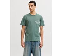 T-Shirt JACK & JONES "JPRBLUMAXWELL SS TEE", Jungen, Gr. M, laurel wreath, Jersey, Obermaterial: 100% Baumwolle, bedruckt, regular fit normal, Rundhals, gerader Abschluss, Shirts T-Shirt, mit Print (4