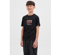 T-Shirt JACK & JONES JUNIOR "JORCANGGU mit Druck und angenehmem Tragegefühl", Jungen, Gr. 176, schwarz, Single Jersey, Obermaterial: 100% Baumwolle, bedruckt, normal normal, Rundhals, Shirts T-Shirt,