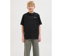 T-Shirt JACK & JONES JUNIOR "JORISLINGTON TYPE TEE SS CREW N. SN JNR", Jungen, Gr. 140, schwarz, Single Jersey, Obermaterial: 100% Baumwolle, bedruckt, loose fit normal, Rundhals, Shirts T-Shirt (4740