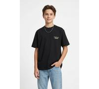 T-Shirt JACK & JONES JUNIOR "JORNORREBRO TYPO TEE SS CREW NECK SN JNR", Jungen, Gr. 140, schwarz, Single Jersey, Obermaterial: 100% Baumwolle, bedruckt, relaxed fit normal, Rundhals, Shirts T-Shirt (5