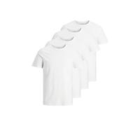 JACK&JONES Herren T-Shirt, 4er Pack - JACBASIC CREW NECK TEE, Kurzarm, einfarbig, Baumwolle Weiß M