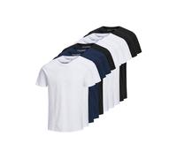 T-Shirt JACK & JONES "T-Shirt JJEORGANIC BASIC TEE O-NECK 10PK 10er Pack", Herren, Gr. M, bunt (schwarz, weiß, marineblau), Obermaterial: 100% Baumwolle CO(Bio)., Shirts T-Shirt (89438914-M) schwarz, 