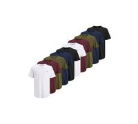 JACK&JONES Herren T-Shirt, 10er Pack - JPRBLABRODY TEE CREW NECK 10PK, Kurzarm, Rundhals, Baumwolle Blau/Grün/Rot/Weiß M