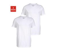 JACK & JONES Herren Jacbasic V-neck Tee 2 Pack T Shirt, Weiß, L EU