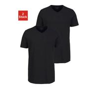 Jack & Jones Herren T-Shirt JACBASIC V-NECK TEE, Kurzarm, Baumwolle, Schwarz XL, 2er Pack