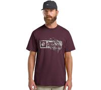 T-Shirt JACK WOLFSKIN "BRAND T M", Herren, Gr. L (52), woodamaranth, Obermaterial: 100% Baumwolle, Shirts T-Shirt (92199662-L) woodamaranth