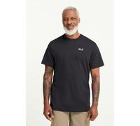 T-Shirt JACK WOLFSKIN "ESSENTIAL T M", Herren, Gr. XS, schwarz, Obermaterial: 100% BAUMWOLLE, Shirts T-Shirt, T-Shirt aus Bio-Baumwolle, atmungsaktiv, weiches Single Jersey (12903852-XS) schwarz