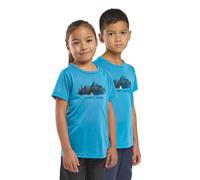 T-Shirt JACK WOLFSKIN "HIKING GRAPHIC T KIDS", Jungen, Gr. 164, blau (print, empireblau), Obermaterial: 100% POLYESTER, Shirts T-Shirt (44130151-164) print, empireblau