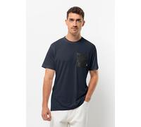 T-Shirt JACK WOLFSKIN "POCKET KARANA T M" Gr. M (50), blau (night, blue) Herren Shirts (35324032-M) night, blue