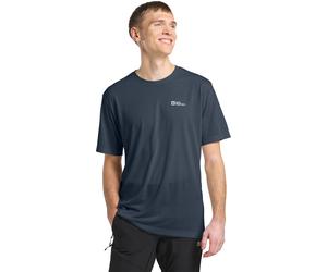 T-Shirt JACK WOLFSKIN "VONNAN S/S T M", Jungen, Gr. L (52), blau (midnight, sky), Obermaterial: 100% POLYESTER, Shirts T-Shirt (41419410-L) midnight, sky