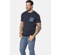 T-Shirt JAN VANDERSTORM "Doppelpack T-Shirt BALDEN", Herren, Gr. 5XL, weiß (weiß dunkelblau), Obermaterial: 100% Baumwolle CO., Shirts T-Shirt (78439909-5XL) weiß dunkelblau