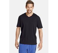 Jan Vanderstorm Regular Fit T-Shirt V-Ausschnitt Doppelpack schwarz, Einfarbig