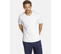 Jan Vanderstorm Regular Fit T-Shirt V-Ausschnitt Doppelpack weiss, Einfarbig