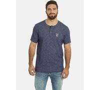 T-Shirt JAN VANDERSTORM "T-Shirt BENKT", Herren, Gr. XL, blau (dunkelblau melange), comfort fit normal, Serafino, Shirts T-Shirt, aus meliertem Stoff (29957767-XL) dunkelblau melange