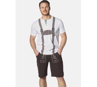 Jan Vanderstorm Comfort Fit T-Shirt Henleykragen weiss, Bedruckt