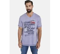 Jan Vanderstorm Comfort Fit T-Shirt V-Ausschnitt helllila, Bedruckt