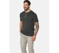Jan Vanderstorm Comfort Fit T-Shirt Henleykragen dunkelgrau, Einfarbig