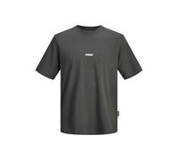 T-Shirt "JCOCLUB BACK TEXT PRINT TEE SS CN PLS", Herren, Gr. 4XL, asphalt, Jersey, Obermaterial: 100% Baumwolle, JACK & JONES PLUSSIZE, bedruckt, regular fit normal, Rundhals, Shirts T-Shirt (96057566
