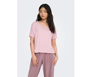 T-Shirt JDY "JDYSISSY S/S V-NECK TOP JRS DIA", Damen, Gr. XL, fragrant lila, Jersey, Obermaterial: 96% Viskose, 4% Elasthan, unifarben, regular fit hüftlang, V-Ausschnitt, angeschnitten Umschlagsaum,
