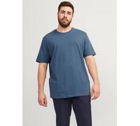 Jack & Jones T-Shirt Plus JJEPAULOS Rundhals Kurzarm Einfarbig Denimblau 3XL