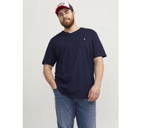 Jack & Jones T-Shirt JJEPAULOS Plusgröße Rundhals Kurzarm 100% Baumwolle Blau EU 3XL