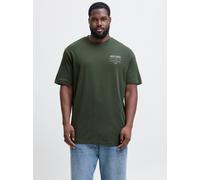 T-Shirt "JJEURBAN EDGE STUDIO TEE SS SN PLS", Damen, Gr. 4XL, duffel bag detail:2, Jersey, Obermaterial: 100% Baumwolle, JACK & JONES PLUSSIZE, bedruckt, relaxed fit normal, Rundhals, Shirts T-Shirt,