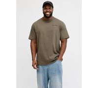 T-Shirt "JJEURBAN EDGE STUDIO TEE SS SN PLS", Herren, Gr. 5XL, bungee cord, Jersey, Obermaterial: 100% Baumwolle, JACK & JONES PLUSSIZE, bedruckt, relaxed fit normal, Rundhals, Shirts T-Shirt, mit Log