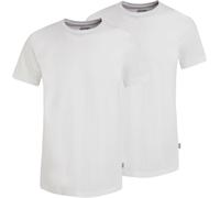 Jockey American T-Shirt - Baumwoll T-Shirts für Herren im 2er Pack, Shirt mit Kurzarm, Rundhals-Ausschnitt, Basic mit verstärktem Kragen, Tshirt mit lockerer Passform - Doppelpack, in Weiß
