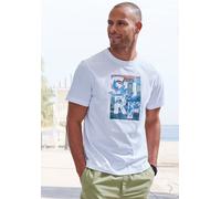 T-Shirt JOHN DEVIN, Herren, Gr. 3XL (64/66), weiß, Jersey, Obermaterial: 100% Baumwolle, bedruckt, regular fit normal, Rundhals, abgesteppte Kante, Shirts T-Shirt, Rundhalsshirt mit Surf -Aufdruck aus