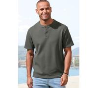 T-Shirt JOHN DEVIN "Kurzarm-Poloshirt aus Struktur-Qualität", Jungen, Gr. XXL (60/62), salbei, Obermaterial: 83% Baumwolle, 16% Polyester, 1% Elasthan, Strukturmuster, regular fit normal, Rundhals, ab
