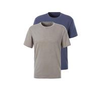 T-Shirt JOHN DEVIN "mit Slub-Garn Struktur", Damen, Gr. XL (56/58), blau (blau, grau), Slub, Obermaterial: 100% Baumwolle, meliert, bequem, Rundhals, abgesteppte Kante, Shirts T-Shirt, aus leichter, s