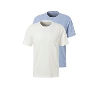 T-Shirt JOHN DEVIN "mit Slub-Garn Struktur", Herren, Gr. 3XL (64/66), weiß (sanftes weiß, hellblau), Slub, Obermaterial: 100% Baumwolle, meliert, bequem, Rundhals, abgesteppte Kante, Shirts T-Shirt, a