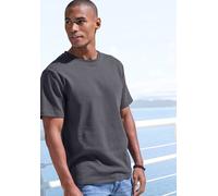 T-Shirt JOHN DEVIN "mit Struktur", Herren, Gr. 3XL, grau (dunkelgrau), Jersey, Obermaterial: 60% Baumwolle, 40% Polyester, unifarben, regular fit, Rundhals, abgesteppte Kante, Shirts T-Shirt, Rundhals
