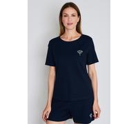 T-Shirt JOOP "Comfort", Damen, Gr. 36, blau, Obermaterial: 80% Baumwolle, 20% Elasthan, unifarben, comfort fit hüftlang, Rundhals, Shirts T-Shirt, mit klassischem Rundhalskragen (62235405-36)