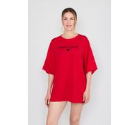 T-Shirt JOOP JEANS "After Dark (JOOP Jeans)", Damen, Gr. L, rot (knalliges rot), Single Jersey, Obermaterial: 95% Baumwolle, 5% Elasthan, bequem hüftbedeckend, Rundhals, Shirts T-Shirt, Logo-Schriftzu