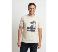T-Shirt JOOP JEANS "Lanakila", Herren, Gr. XL, natural, Single Jersey, Obermaterial: 100% Baumwolle, unifarben, normal, Rundhals, abgesteppte Kante, Shirts T-Shirt, Kontrastfarbener Print (84843256-XL