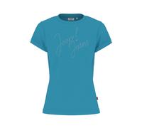 T-Shirt JOOP JEANS "Tineta", Damen, Gr. XL, turquiose aqua, Jersey, Obermaterial: 94% Baumwolle, 6% Elasthan, slim fit normal, Rundhals, Shirts T-Shirt, mit appliziertem Logo in Glitzeroptik (90848953
