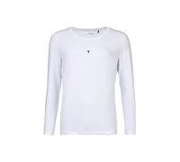 JOOP! Damen Langarmshirt mit Logo-Print - Cosy, Longsleeve, Rundhals, Cotton Stretch Weiß L