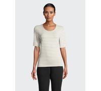 T-Shirt JOY SPORTSWEAR "ALLISON", Damen, Gr. 40, beige (sand stripes), Single Jersey, Obermaterial: 95% Polyamid, 5% Elasthan, normal, Rundhals, eingesetzt eingefasste Kante, Shirts T-Shirt (53900930-