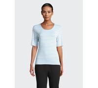 T-Shirt JOY SPORTSWEAR "ALLISON", Damen, Gr. 42, blau (bleu stripes), Single Jersey, Obermaterial: 95% Polyamid, 5% Elasthan, normal, Rundhals, eingesetzt eingefasste Kante, Shirts T-Shirt (79728840-4