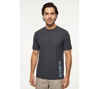 T-Shirt, Jungen, Gr. M (50), shoreline, Web, Obermaterial: 57% Baumwolle, 38% Polyester, 5% Elasthan, CALVIN KLEIN SWIMWEAR, unifarben, regular fit normal, Rundhals, eingesetzt abgesteppte Kante, Shir