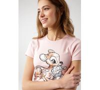 T-Shirt KANGAROOS, Damen, Gr. 32/34, rosa, Rippware, Obermaterial: 100% Baumwolle, bedruckt, unifarben mit Farbeinsatz, sehr figurbetont hüftbedeckend, Rundhals, Shirts T-Shirt, Kurzarm, sehr figurbet