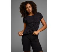 T-Shirt KANGAROOS, Damen, Gr. 32/34, schwarz, Rippware, Obermaterial: 100% Baumwolle, bedruckt, kontrastfarbene Details, sehr figurbetont hüftbedeckend, Rundhals, Shirts T-Shirt, Kurzarm, elastische R