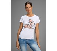 T-Shirt KANGAROOS, Damen, Gr. 32/34, weiß, Rippware, Obermaterial: 100% Baumwolle, bedruckt, sehr figurbetont hüftbedeckend, Rundhals, Shirts T-Shirt, Kurzarm, sehr figurbetonte Passform, aus Baumwoll