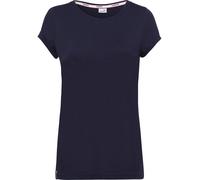 T-Shirt KANGAROOS, Damen, Gr. 36/38, blau (marine), Single Jersey, Obermaterial: 50% Baumwolle, 50% Modal, kontrastfarbene Details, Basic, figurbetont hüftbedeckend, Rundhals, Aufschlag, Shirts T-Shir